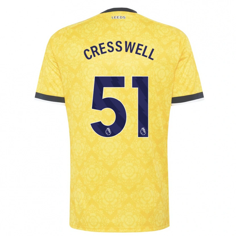 Danxen Kinderen Alfie Cresswell #51 Geel Wit Zwart Uitshirt Uittenue 2026/27 T-Shirt België