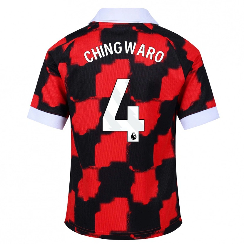 Danxen Kinderen Seth Chingwaro #4 Rood Wit Zwart Uitshirt Uittenue 2026/27 T-Shirt België