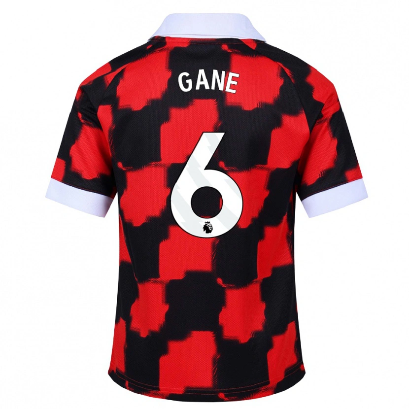 Danxen Kinderen Evie Gane #6 Rood Wit Zwart Uitshirt Uittenue 2026/27 T-Shirt België