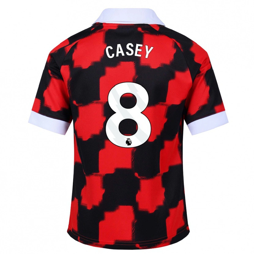 Danxen Kinderen Dan Casey #8 Rood Wit Zwart Uitshirt Uittenue 2026/27 T-Shirt België