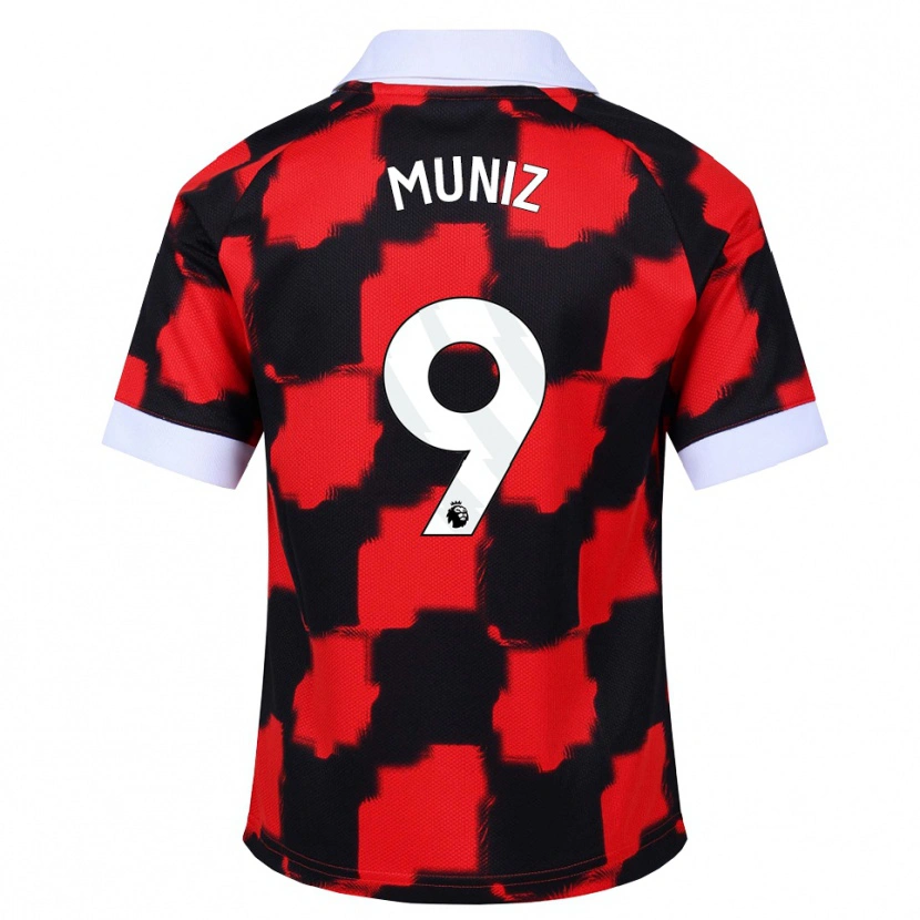 Danxen Kinderen Rodrigo Muniz #9 Rood Wit Zwart Uitshirt Uittenue 2026/27 T-Shirt België