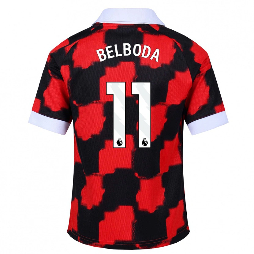 Danxen Kinderen Malachai Belboda #11 Rood Wit Zwart Uitshirt Uittenue 2026/27 T-Shirt België