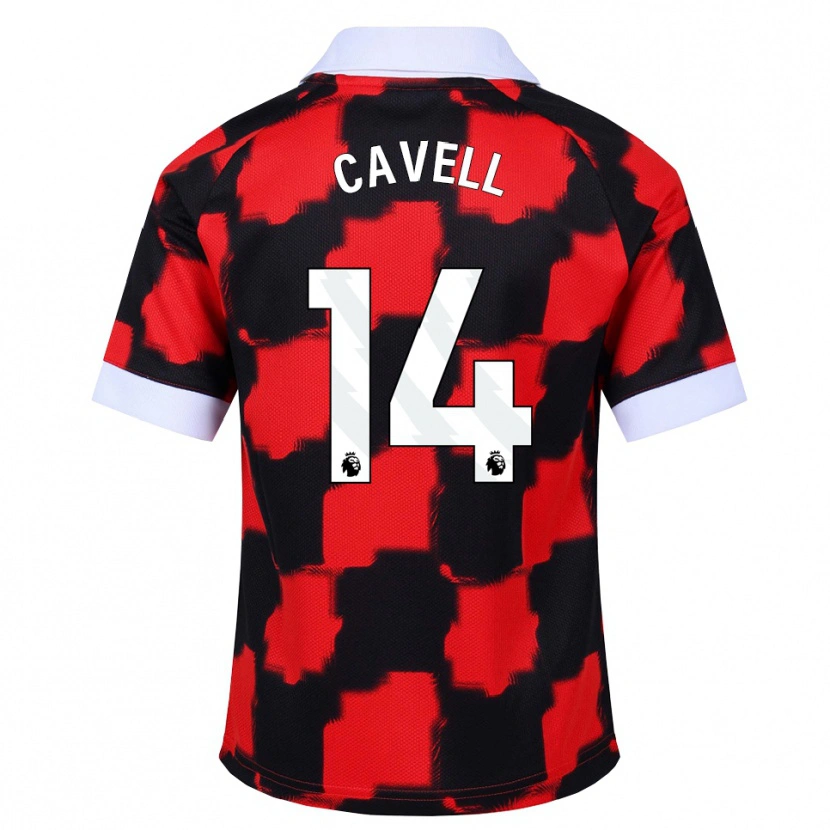 Danxen Kinderen Tarrell Cavell #14 Rood Wit Zwart Uitshirt Uittenue 2026/27 T-Shirt België