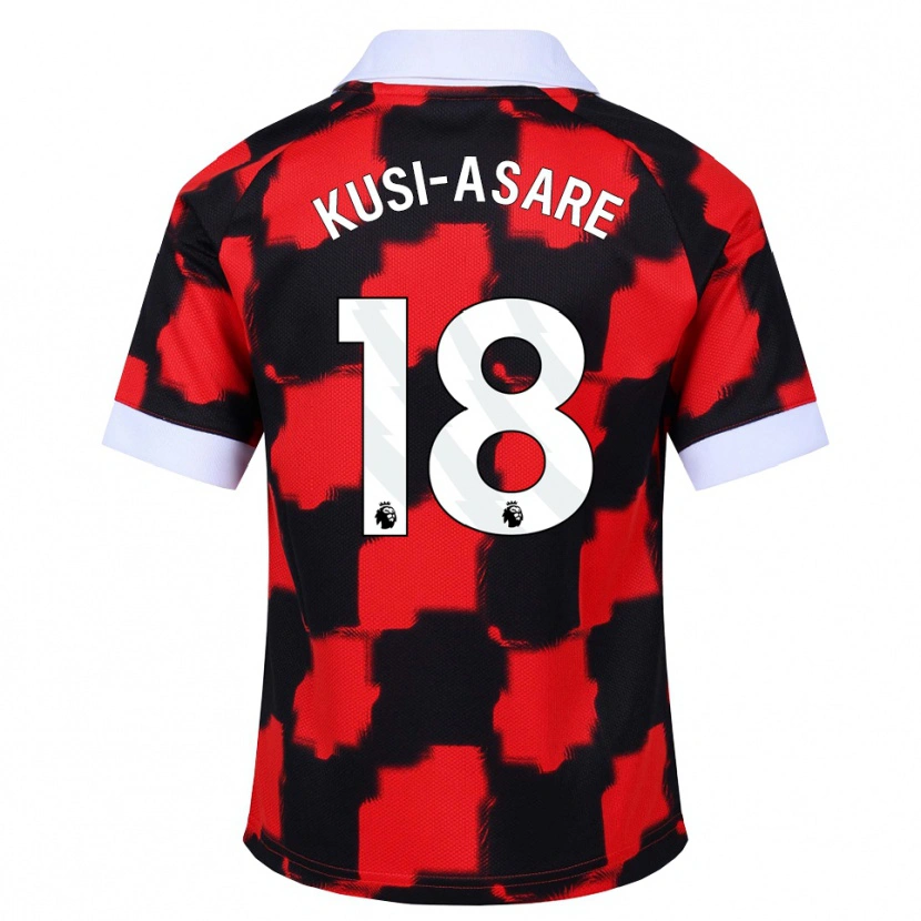 Danxen Kinderen Jonah Kusi-Asare #18 Rood Wit Zwart Uitshirt Uittenue 2026/27 T-Shirt België