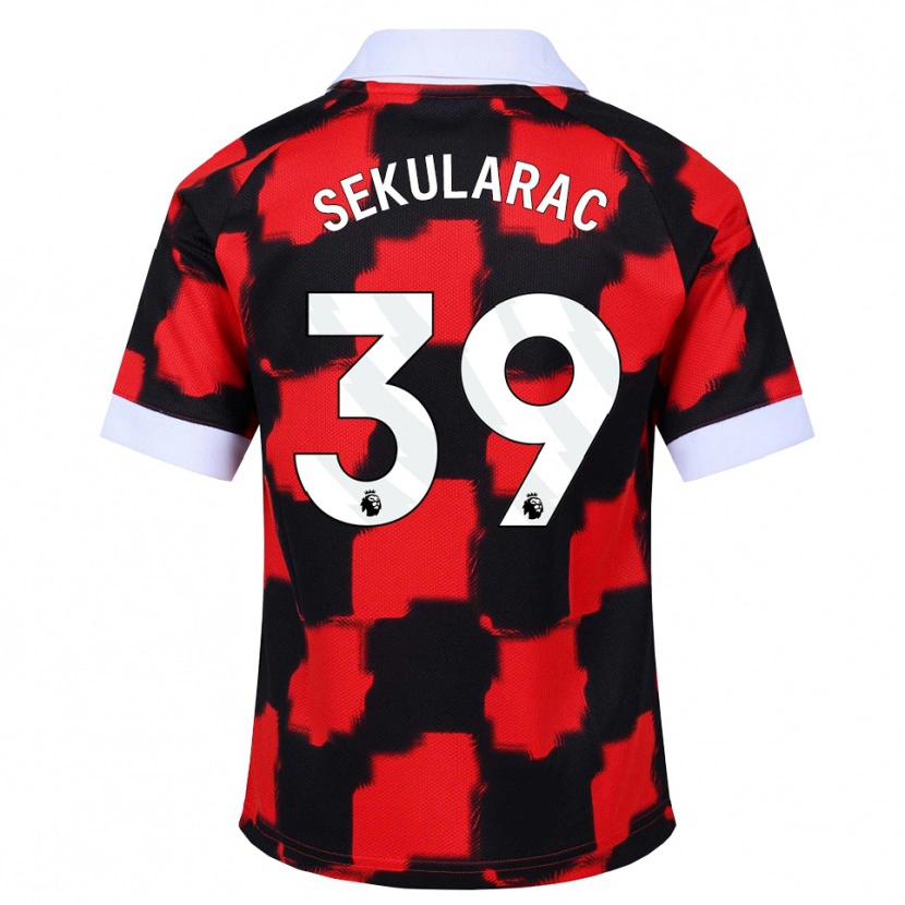 Danxen Kinderen Kristian Sekularac #39 Rood Wit Zwart Uitshirt Uittenue 2026/27 T-Shirt België