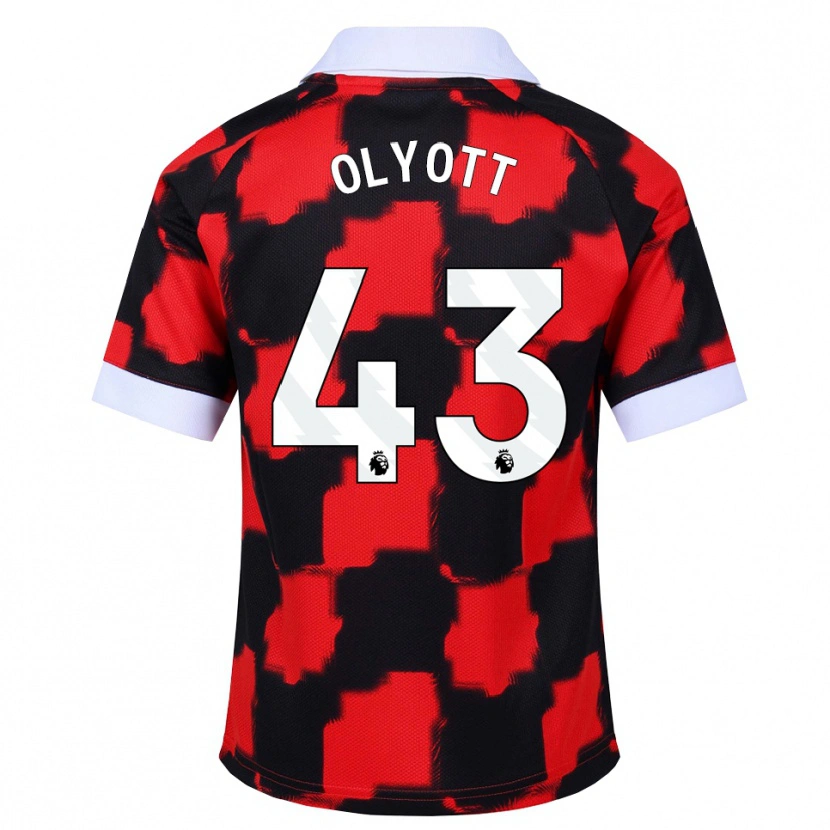 Danxen Kinderen Tom Olyott #43 Rood Wit Zwart Uitshirt Uittenue 2026/27 T-Shirt België