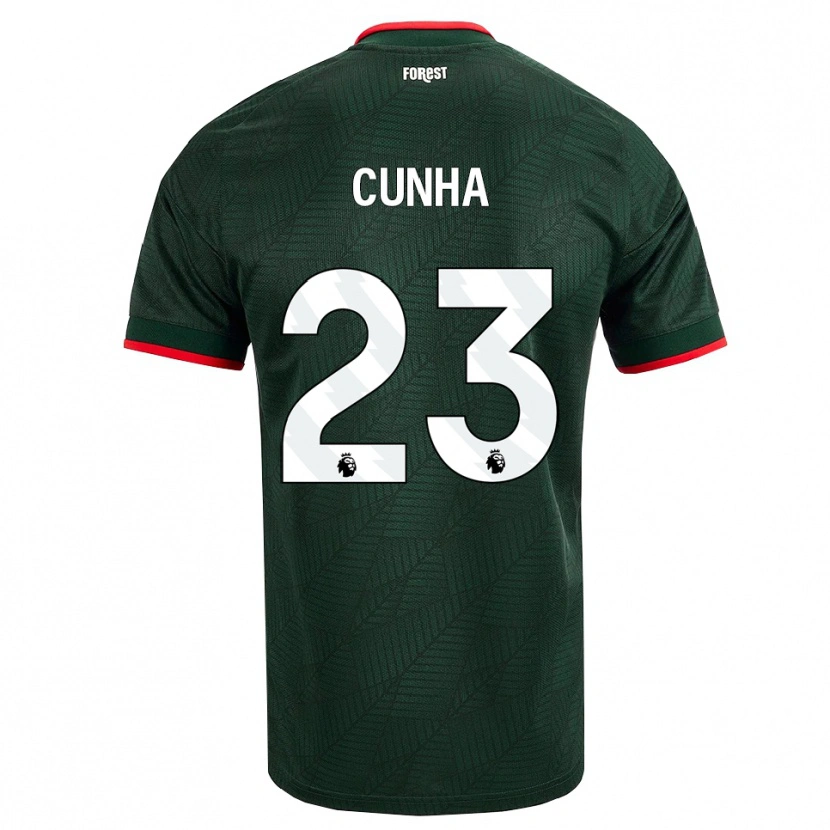 Danxen Kinderen Jair Cunha #23 Donkergroen Rood Uitshirt Uittenue 2026/27 T-Shirt België