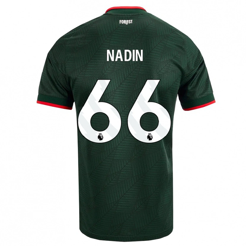 Danxen Kinderen Jack Nadin #66 Donkergroen Rood Uitshirt Uittenue 2026/27 T-Shirt België