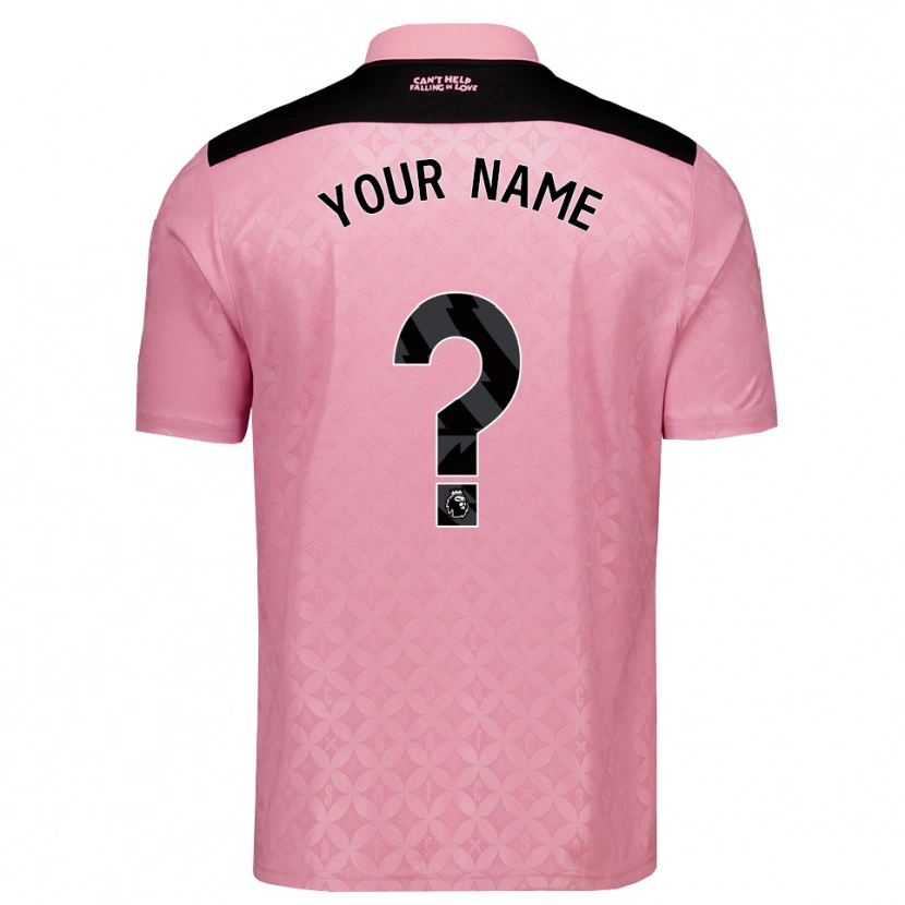 Danxen Kinderen Uw Naam #0 Lichtroze Zwart Uitshirt Uittenue 2026/27 T-Shirt België