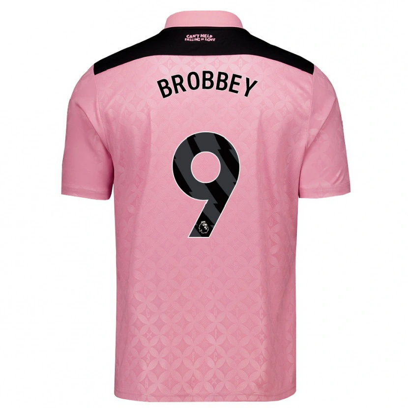 Danxen Kinderen Brian Brobbey #9 Lichtroze Zwart Uitshirt Uittenue 2026/27 T-Shirt België