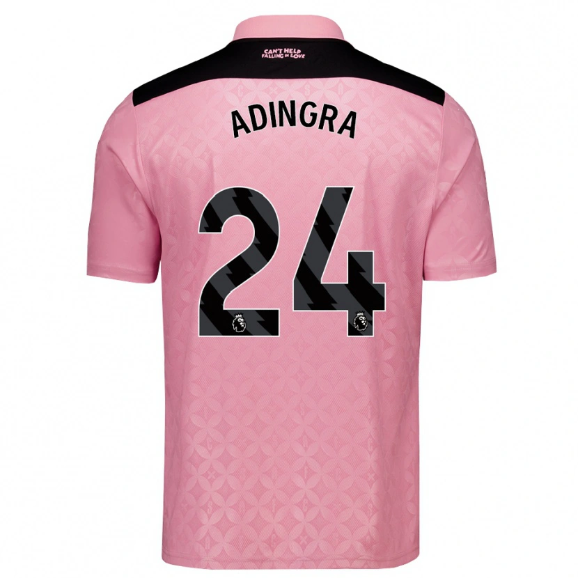 Danxen Kinderen Simon Adingra #24 Lichtroze Zwart Uitshirt Uittenue 2026/27 T-Shirt België