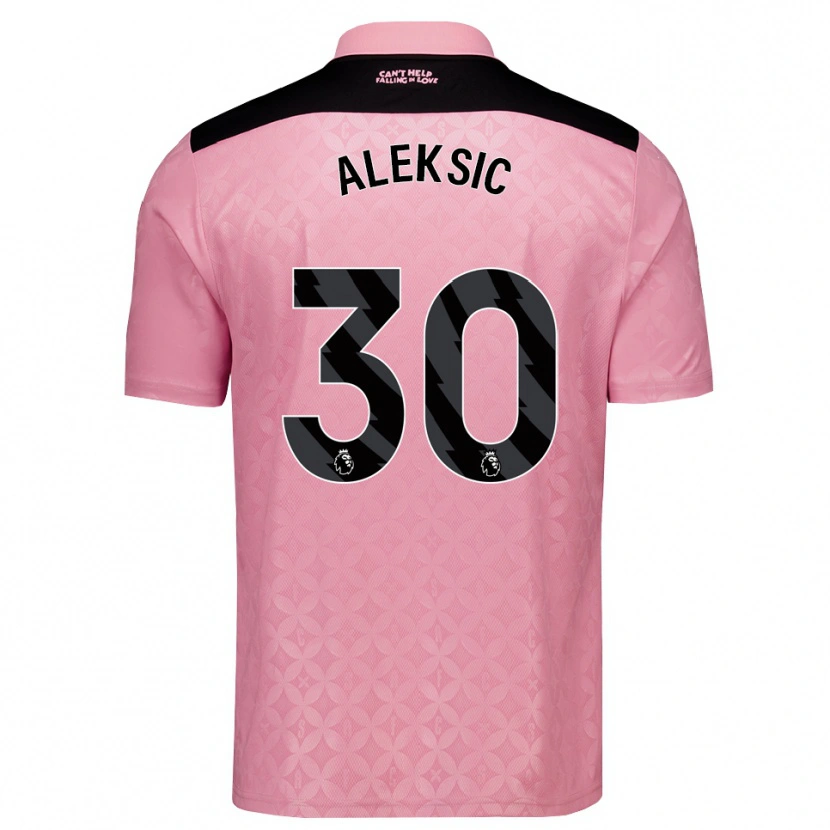 Danxen Kinderen Milan Aleksic #30 Lichtroze Zwart Uitshirt Uittenue 2026/27 T-Shirt België