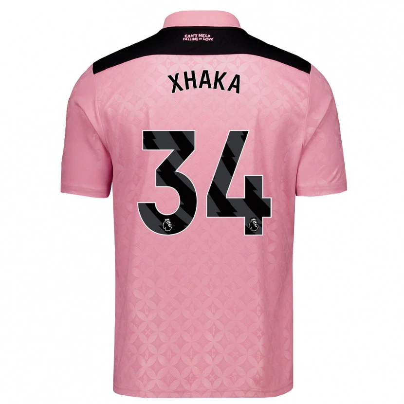 Danxen Kinderen Granit Xhaka #34 Lichtroze Zwart Uitshirt Uittenue 2026/27 T-Shirt België