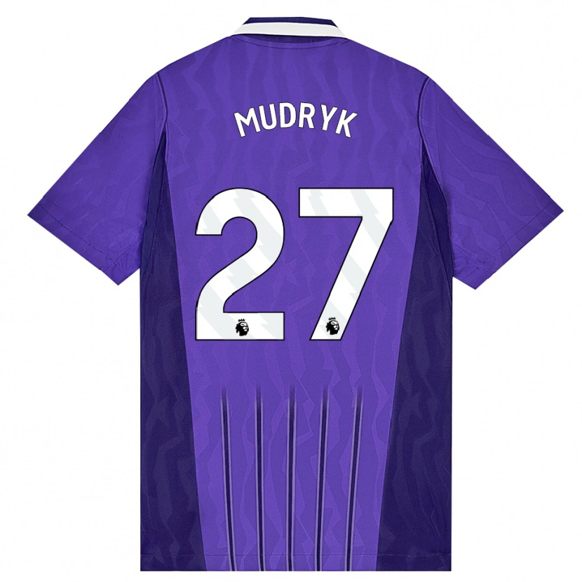 Danxen Kinderen Mykhaylo Mudryk #27 Paars Wit Thuisshirt Derde Tenue 2026/27 T-Shirt België