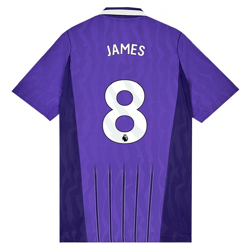 Danxen Kinderen Angharad James #8 Paars Wit Thuisshirt Derde Tenue 2026/27 T-Shirt België