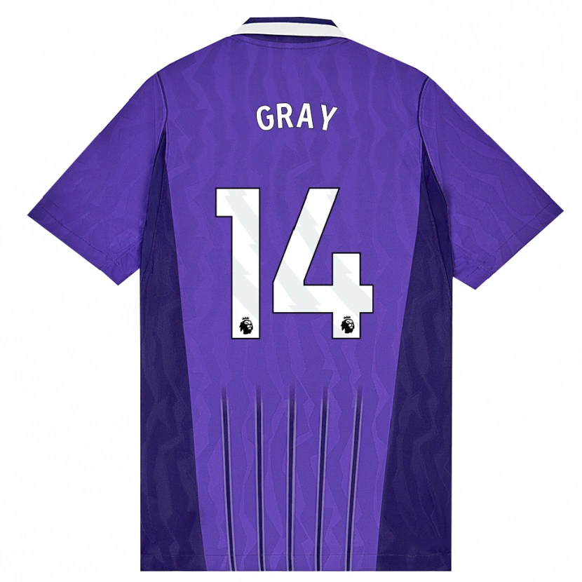 Danxen Kinderen Archie Gray #14 Paars Wit Thuisshirt Derde Tenue 2026/27 T-Shirt België