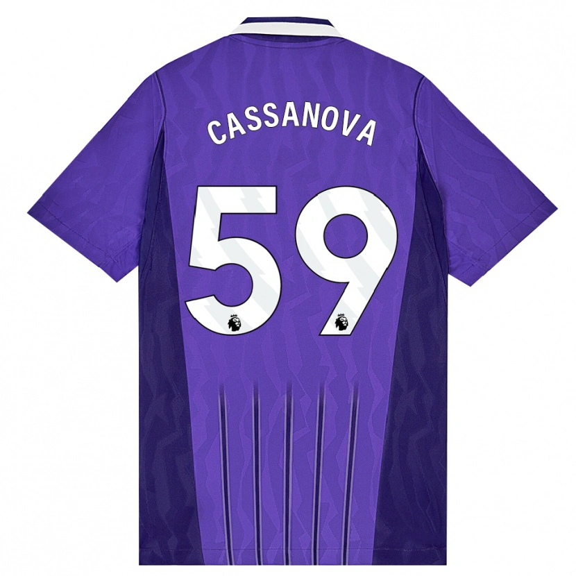 Danxen Kinderen Dante Cassanova #59 Paars Wit Thuisshirt Derde Tenue 2026/27 T-Shirt België