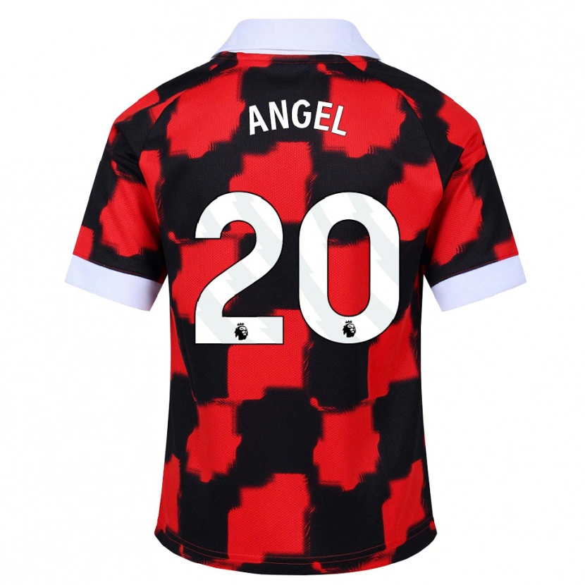 Danxen Kinderen Manuel Ángel #20 Rood Wit Zwart Uitshirt Uittenue 2026/27 T-Shirt België