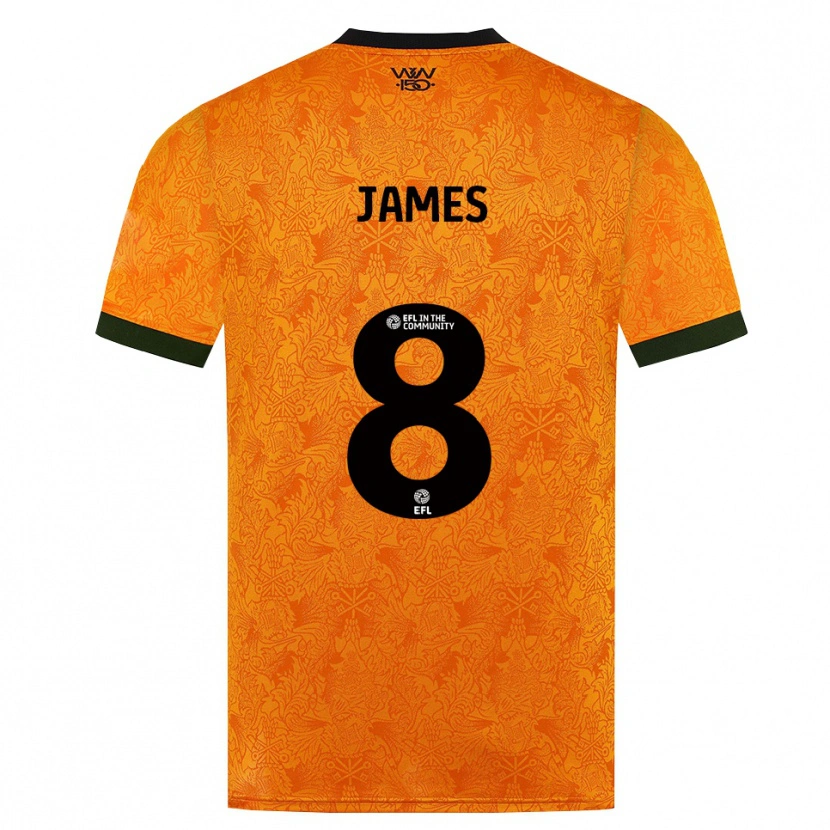 Danxen Kinderen Jordan James #8 Oranje Zwart Thuisshirt Thuistenue 2026/27 T-Shirt België