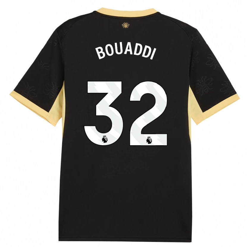 Danxen Kinderen Ayyoub Bouaddi #32 Zwart Geel Uitshirt Uittenue 2026/27 T-Shirt België