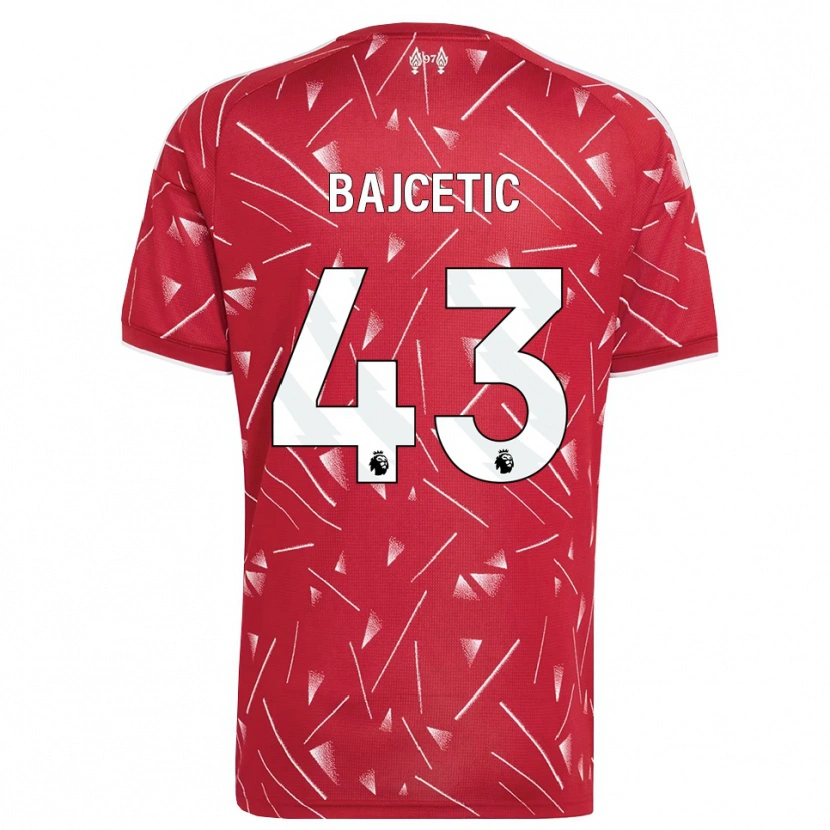 Danxen Heren Stefan Bajcetic #43 Wit Rood Thuisshirt Thuistenue 2026/27 T-Shirt België