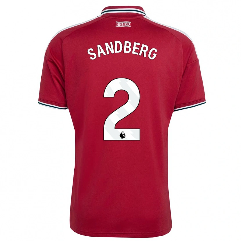 Danxen Heren Anna Sandberg #2 Rood Geel Wit Thuisshirt Thuistenue 2026/27 T-Shirt België