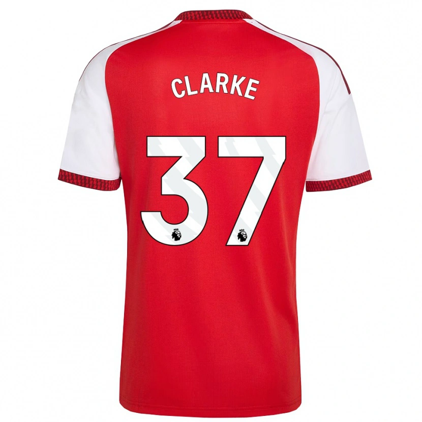 Danxen Heren Brayden Clarke #37 Rood Wit Zwart Thuisshirt Thuistenue 2026/27 T-Shirt België