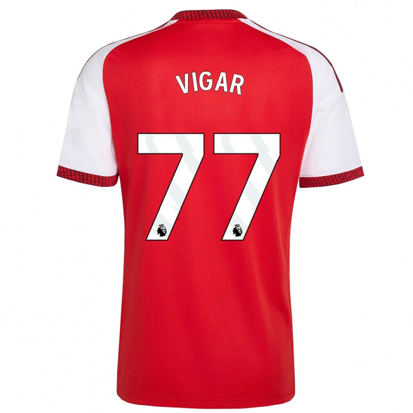 Danxen Heren Billy Vigar #77 Rood Wit Zwart Thuisshirt Thuistenue 2026/27 T-Shirt België
