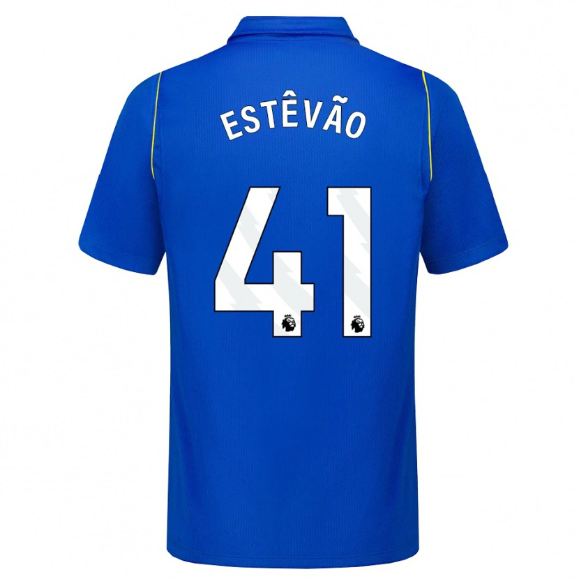Danxen Heren Estêvão Willian Almeida De Oliveira Gonçalves #41 Blauw Geel Thuisshirt Thuistenue 2026/27 T-Shirt België