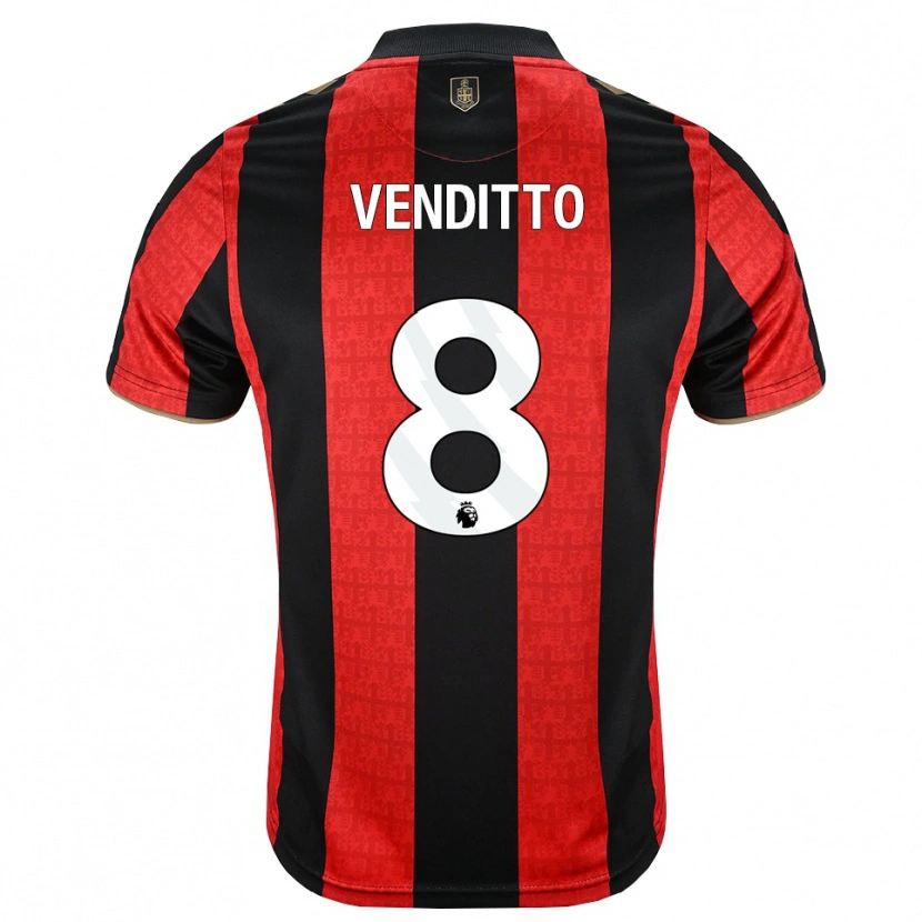 Danxen Heren Olivia Venditto #8 Goudgeel Rood Zwart Thuisshirt Thuistenue 2026/27 T-Shirt België