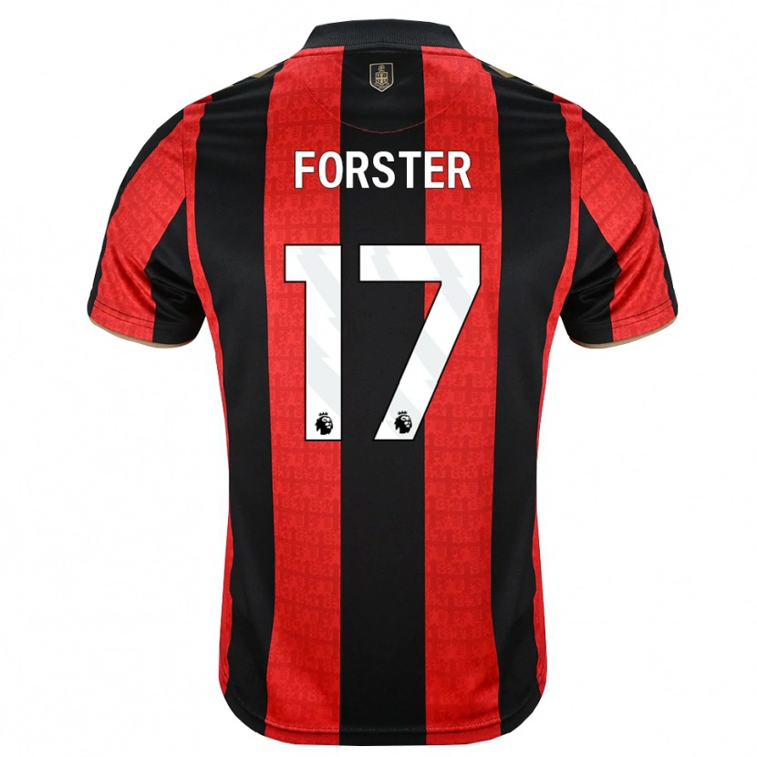 Danxen Heren Fraser Forster #17 Goudgeel Rood Zwart Thuisshirt Thuistenue 2026/27 T-Shirt België