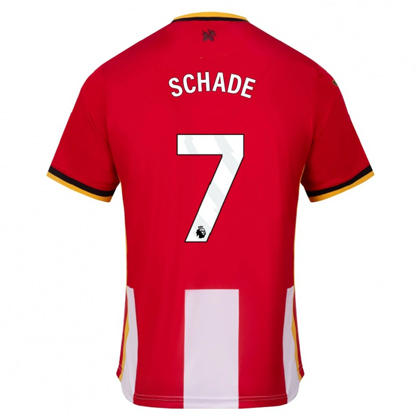 Danxen Heren Kevin Schade #7 Geel Zwart Rood Thuisshirt Thuistenue 2026/27 T-Shirt België