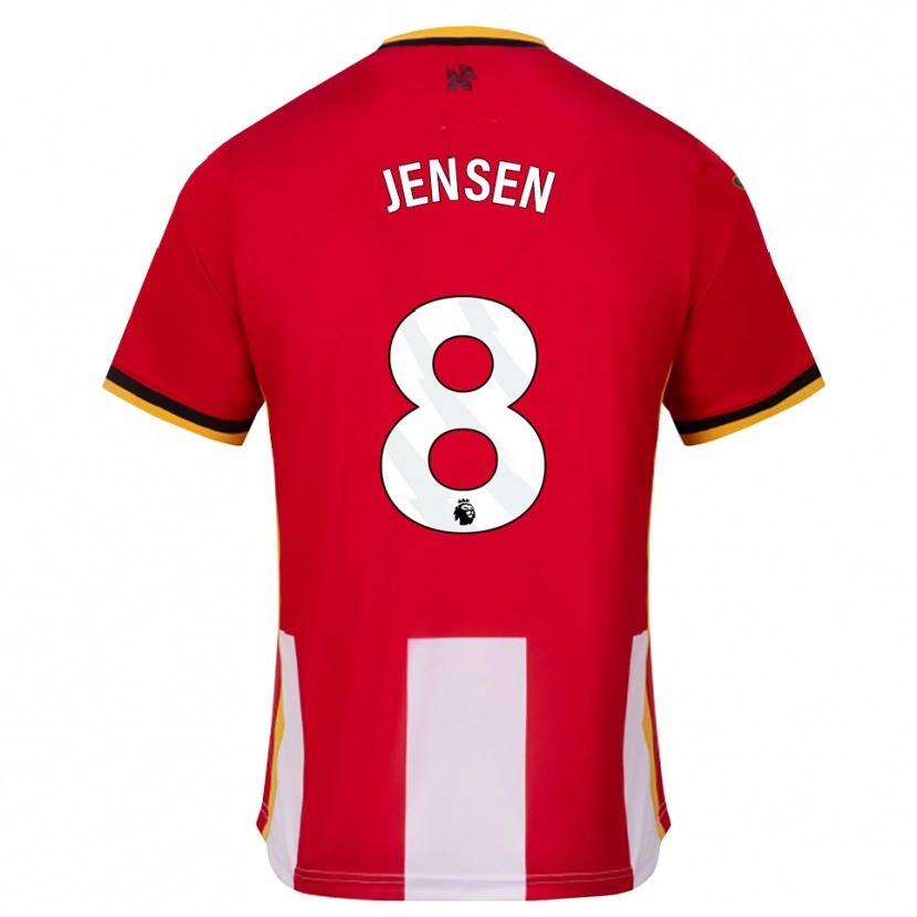 Danxen Heren Mathias Jensen #8 Geel Zwart Rood Thuisshirt Thuistenue 2026/27 T-Shirt België