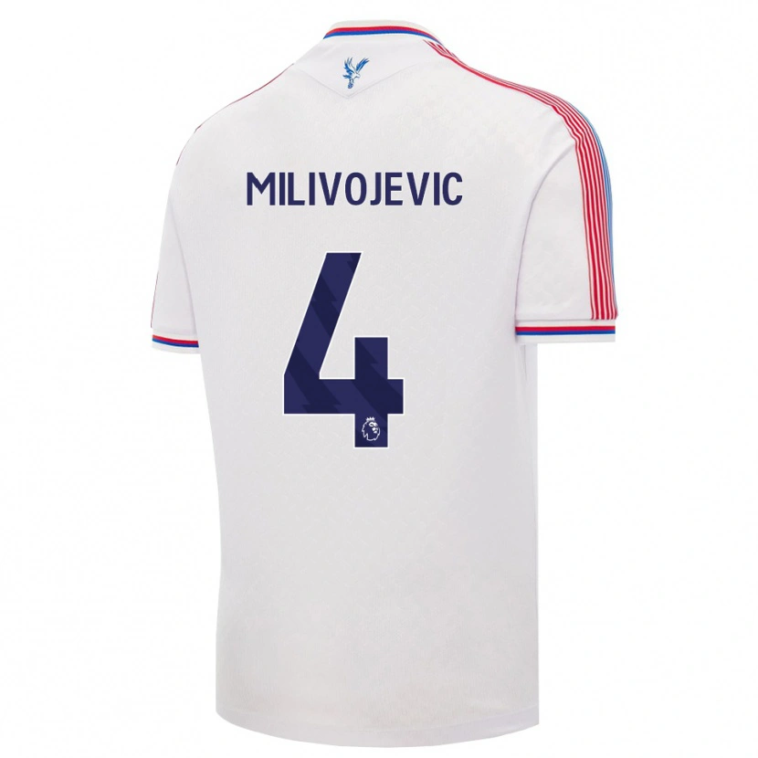 Danxen Heren Luka Milivojevic #4 Wit Rood Blauw Thuisshirt Thuistenue 2026/27 T-Shirt België