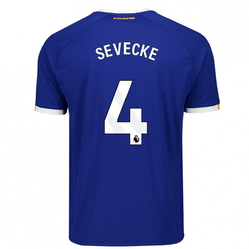 Danxen Heren Rikke Sevecke #4 Blauw Wit Geel Thuisshirt Thuistenue 2026/27 T-Shirt België