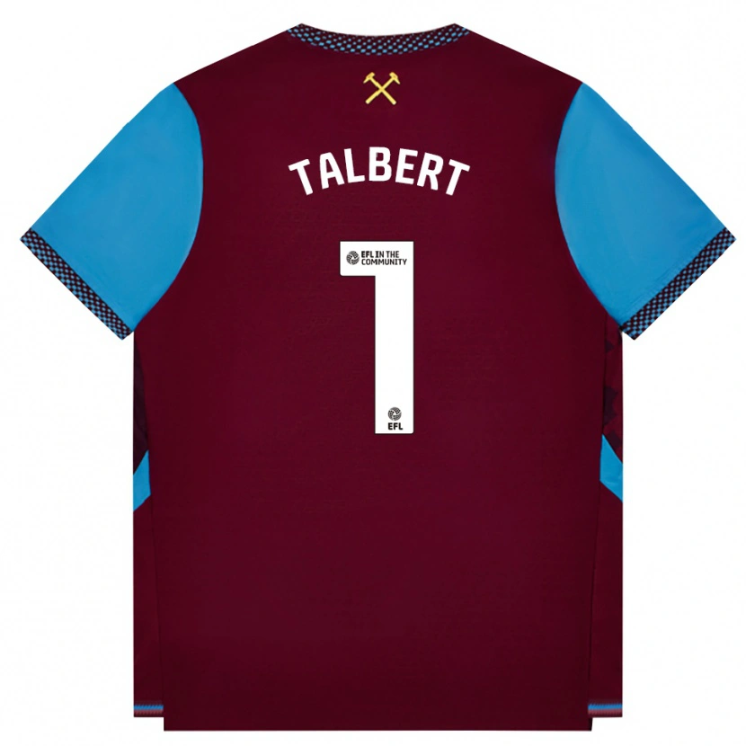 Danxen Heren Katelin Talbert #1 Bordeaux Korenbloemblauw Thuisshirt Thuistenue 2026/27 T-Shirt België