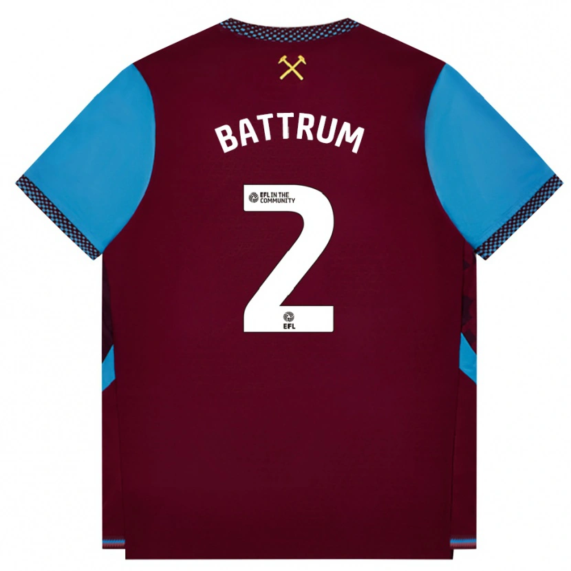 Danxen Heren Ryan Battrum #2 Bordeaux Korenbloemblauw Thuisshirt Thuistenue 2026/27 T-Shirt België