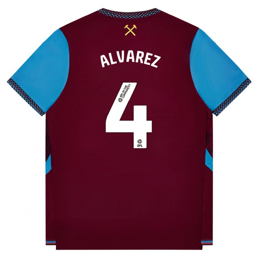 Danxen Heren Edson Álvarez #4 Bordeaux Korenbloemblauw Thuisshirt Thuistenue 2026/27 T-Shirt België