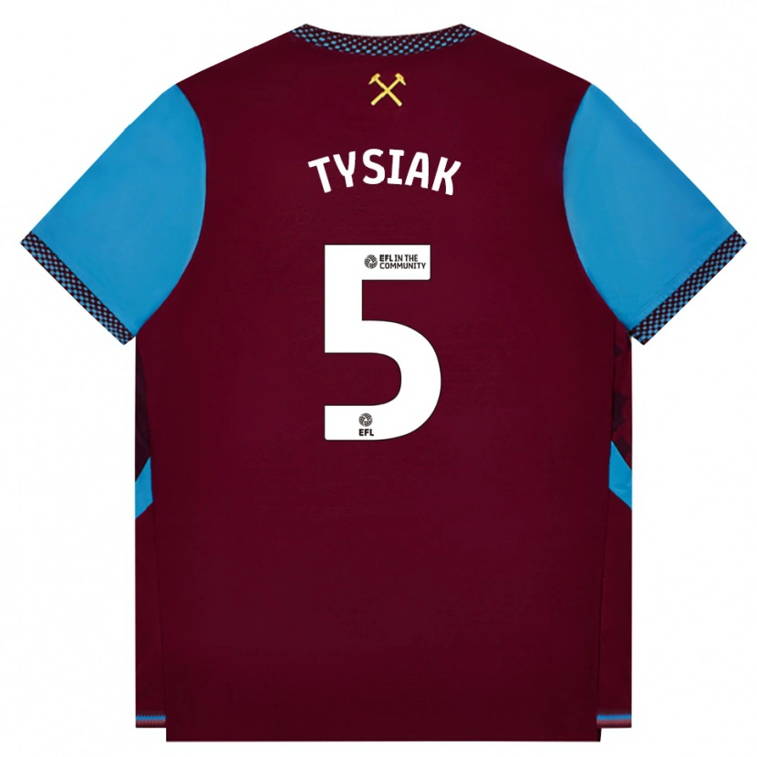 Danxen Heren Amber Tysiak #5 Bordeaux Korenbloemblauw Thuisshirt Thuistenue 2026/27 T-Shirt België