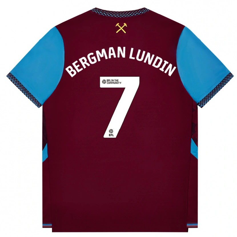 Danxen Heren Marika Bergman-Lundin #7 Bordeaux Korenbloemblauw Thuisshirt Thuistenue 2026/27 T-Shirt België