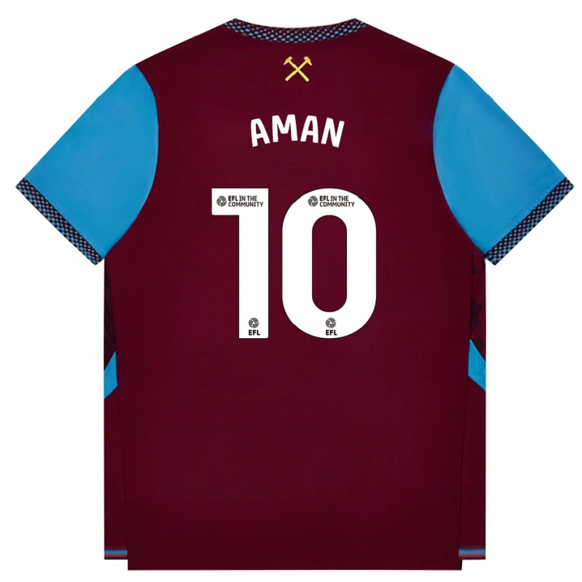 Danxen Heren Abdulkareem Aman #10 Bordeaux Korenbloemblauw Thuisshirt Thuistenue 2026/27 T-Shirt België