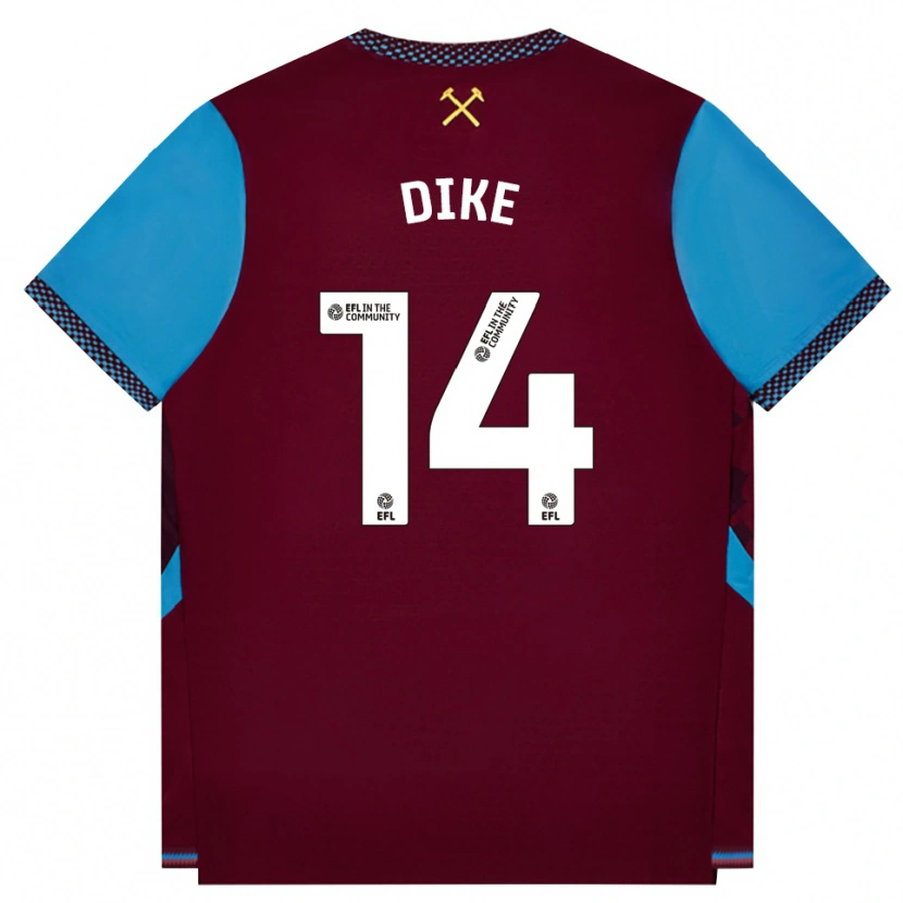 Danxen Heren Lewis Dike #14 Bordeaux Korenbloemblauw Thuisshirt Thuistenue 2026/27 T-Shirt België