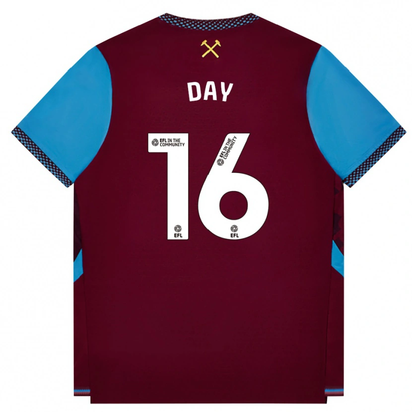 Danxen Heren Frankie Day #16 Bordeaux Korenbloemblauw Thuisshirt Thuistenue 2026/27 T-Shirt België