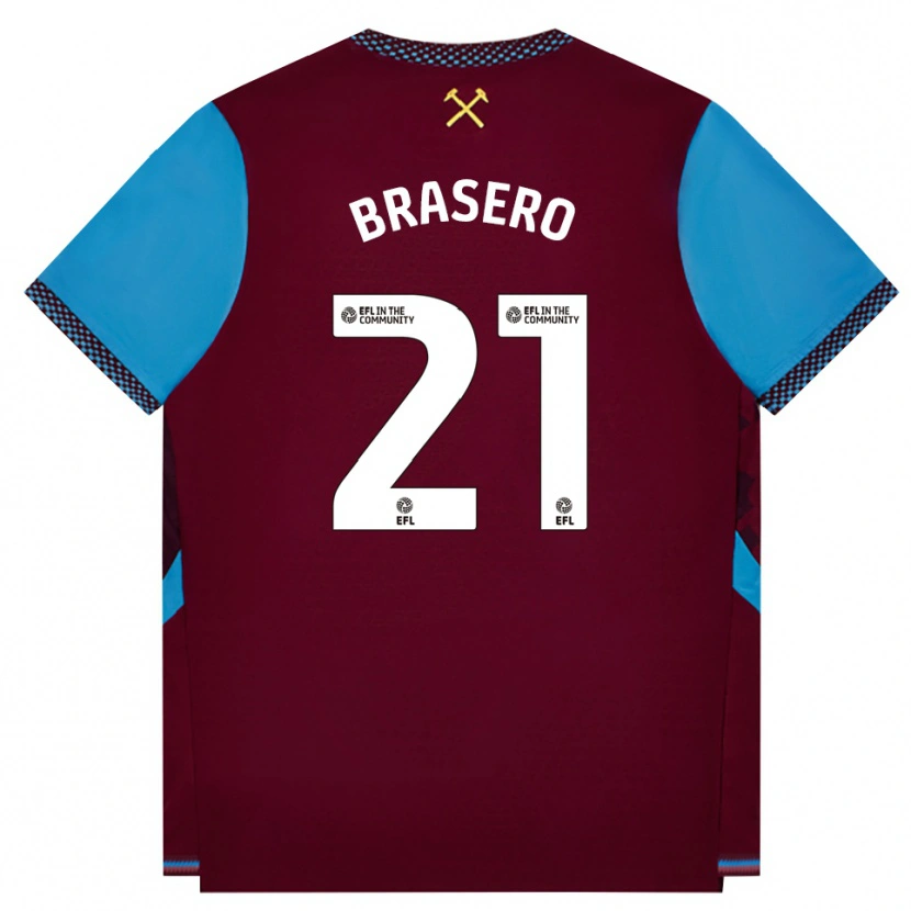 Danxen Heren Sarah Brasero-Carreira #21 Bordeaux Korenbloemblauw Thuisshirt Thuistenue 2026/27 T-Shirt België