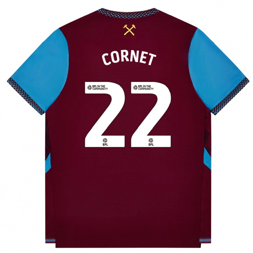 Danxen Heren Maxwel Cornet #22 Bordeaux Korenbloemblauw Thuisshirt Thuistenue 2026/27 T-Shirt België