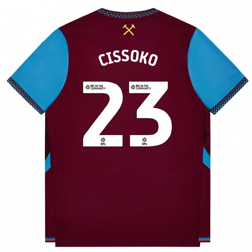 Danxen Heren Hawa Cissoko #23 Bordeaux Korenbloemblauw Thuisshirt Thuistenue 2026/27 T-Shirt België