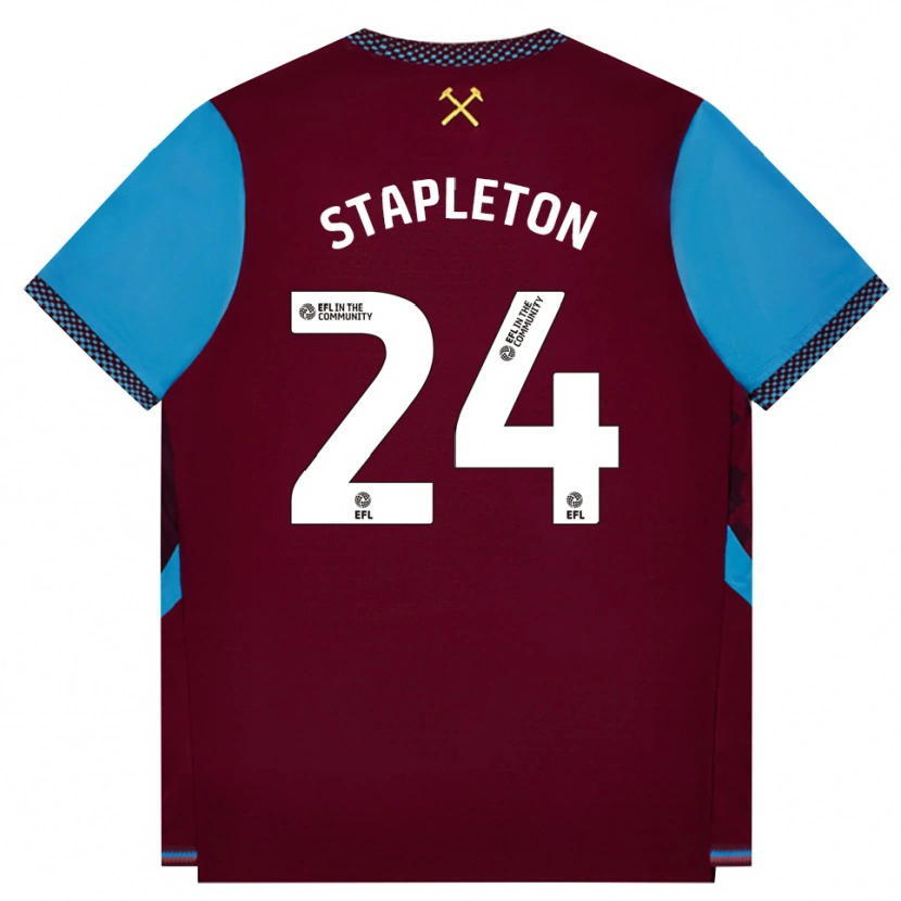 Danxen Heren Jessie Stapleton #24 Bordeaux Korenbloemblauw Thuisshirt Thuistenue 2026/27 T-Shirt België