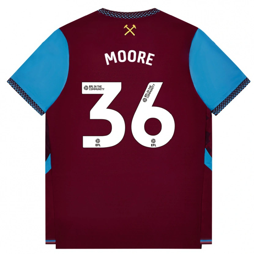 Danxen Heren Sean Moore #36 Bordeaux Korenbloemblauw Thuisshirt Thuistenue 2026/27 T-Shirt België
