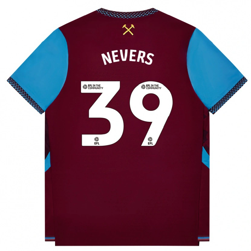 Danxen Heren Thierry Nevers #39 Bordeaux Korenbloemblauw Thuisshirt Thuistenue 2026/27 T-Shirt België