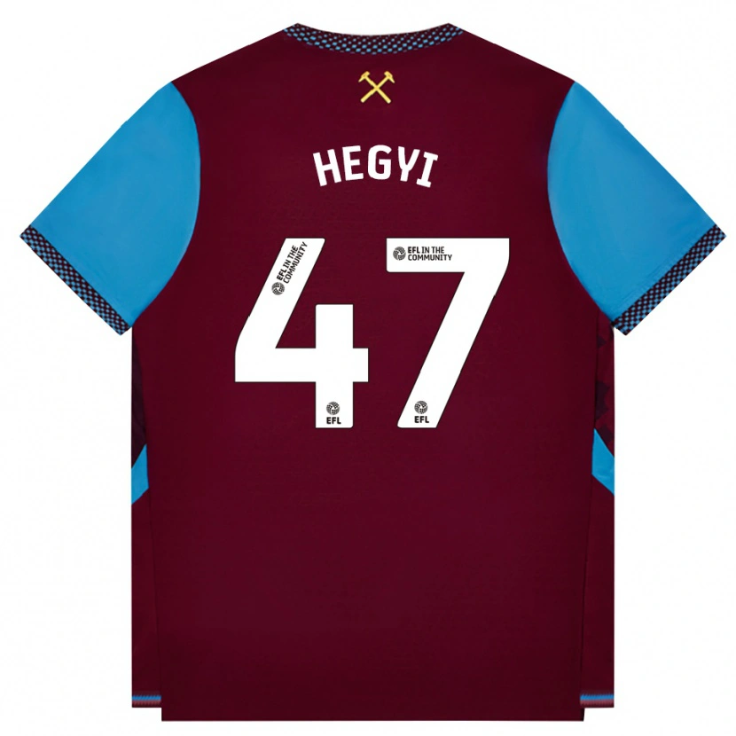 Danxen Heren Krisztián Hegyi #47 Bordeaux Korenbloemblauw Thuisshirt Thuistenue 2026/27 T-Shirt België